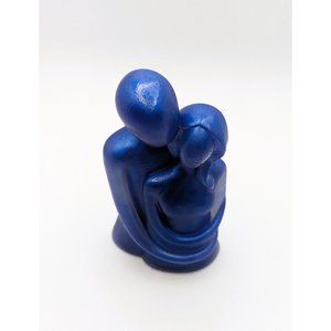 Hugging Couple in Matte Blue Hand Crafted Sweet NEW